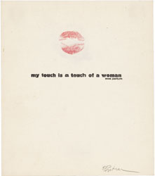 »My touch is a touch of a woman« 1971